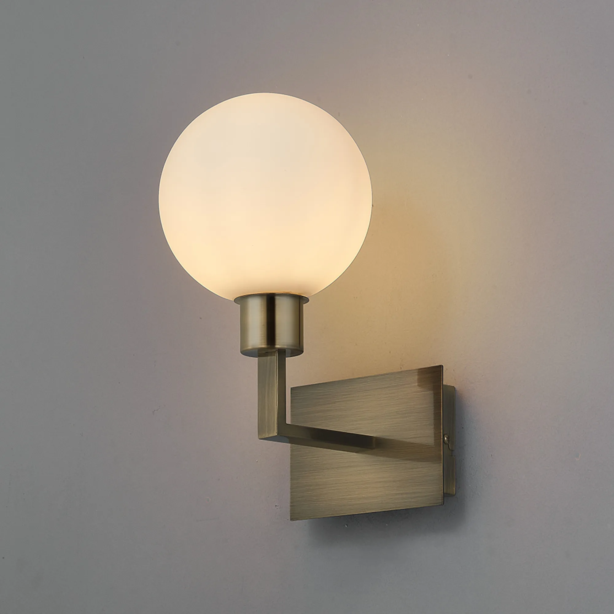 Baxter Antique Brass Wall Lights Deco Armed Wall Lights